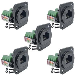 5PCS RJ45 femelle vers borne 8 broches,connecteur à vis de type D de type D-Style 8P8C - Neuf