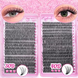 Ore-Extensions De Grappes De Cils Colorées,600 Pièces,Mélange De Cils Individuels De 9 À 16mm,Outil De Maquillage Pour Bricolage À Domicile-30d40d- - Neuf