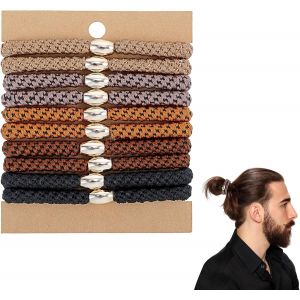 Lot De 10 &Eacute;lastiques &Agrave; Cheveux Pour Homme, En Nylon Ind&eacute;chirable Avec Stretch 4 Directions Pour Une Forte &Eacute;lasticit&eacute;, Maintien Antid&eacute;rapant Pour Le Sport Et La Vie Quotidienne, &Eacute;galement Portable - Neuf