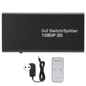 Distributeur Hdmi 2 X 2, Compatible Avec Les Consoles De Jeux Video 1080p, Pour Afficher Des Images De Sortie 100-240 Veu - Neuf