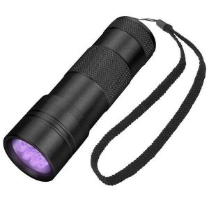Lampe Torche Compacte &Agrave; Led Violette - Lot De 2 Mini Lampes Torches En Aluminium 395 Nm, Lumi&egrave;re Violette, Durable Et &Eacute;l&eacute;gante, 12 Led, Autonomie De 6 &Agrave; 8 Heures - Neuf