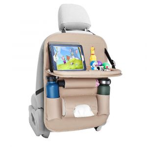 Protection de dossier de siège auto, organiseur de siège auto beige et imperméable - Neuf