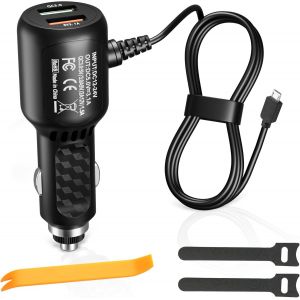 Mini 11.5ft Dash Cam USB Power Cable Adapter with Dual USB Quick Charge Port,Dashcam Power Adapter (Micro Straight) - Neuf