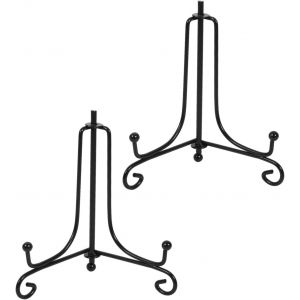 Lot de 2 Présentoir de Fer¿Chevalet en Fer Forgé,pour Photo,Cadres pour Image,Livres de Cuisine,Assiettes décoratives,Tableaux et pièces d¿Art¿4 Pouces¿ - Neuf