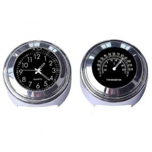Montre et thermomètre pour vélo - Lot 2 pièces - Étanche - Guidon 22mm - Aluminium - Neuf