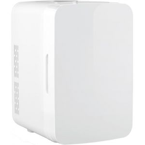 Mini Frigo YASHE 10L/6 Canettes, R&eacute;frig&eacute;rateur Thermo&eacute;lectrique CA/CC pour Boissons, Nourriture, Beaut&eacute;, Bureau, Dortoir, Voiture, Blanc, Compact et Pratique - Neuf