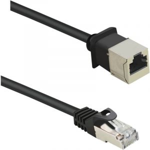 Renkforce - Rf-4394124 Rj45 C&acirc;ble R&eacute;seau, C&acirc;ble Patch Cat 5e F/utp 0.50 M Noir Rallonge Avec Cliquet D'Encastrement, Contacts Dor&eacute;s 1 Pc(s) W814761 - Neuf
