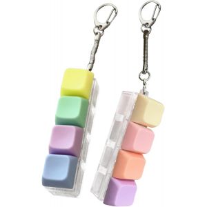KAL-2 Pcs Porte-Clés Clavier, Jouets Anti-Stress Pour Clavier, Jouet Fidget Clavier, Clicker Drôle Jouet Fidget Bouton Pour Décompression Décoration (A) - Neuf