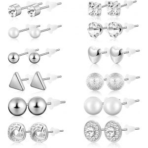 Kal-Paires Boucles D'oreilles Femme Acier Inoxydable Oreille Piercing Boucles D'oreilles &Agrave; Vis Tragus Cartilage Piercing Papillon Serpent Fleur Oreille Piercing Tragus Helix Piercing Bijoux - Neuf