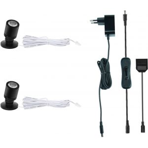 Eryi-Spots Led Pour Usage Intérieur, Éclairage D'armoire, Éclairage De Tableau, Éclairage D'accentuation, Mini Spot Led Orientable 1 W Pour Placards, Couloirs, Galeries, Magasins, Armoires À Bijoux. - Neuf