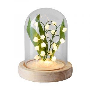 1 Veilleuse D&eacute;corative &Agrave; Led En Forme De D&ocirc;me, Aliment&eacute;e Par Piles, Motif Muguet - Neuf