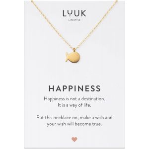 Colliers Filigranes En Acier Inoxydable Avec Diff&eacute;rents Pendentifs Et Carte Happiness, Porte-Bonheur, Cadeau, Bijoux Pour Femme, Argent, Or, Rose - Neuf