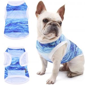 Kalanka-Chemise Pour Chien, Gilet De Refroidissement Chien, Chien Veste Bleu, Respirant T-Shirts &Eacute;t&eacute; Pour Animaux De Compagnie, V&ecirc;tements Sans Manches, D&eacute;bardeur Doux De Sport Pour Chats Chiots (S) - Neuf