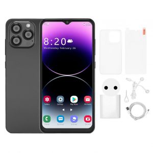 Smartphone 4G leger de 6,52 pouces, Wi-Fi 5G, double SIM, pour le travail, les etudes et le divertissement, 100-240 V, prise UE noire - Neuf