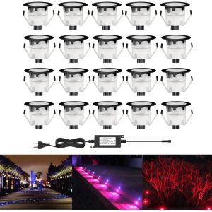 Chnxu Led Spot Encastrable Extérieur Mini Spot Encastré De Ø30mm Eclairage Encastrables Extérieur Pour Terrasse Enterre Ip67 Etanche Dc12v Lumière Pour Escalier (Rgb(Noir), 10 Kit) - Neuf