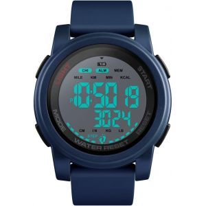 Homme Outdoor Sport Digital Podom&egrave;tre Montres 50m &Eacute;tanche Outdoor Led &Eacute;lectronique Calorie Temps Double Chronom&egrave;tre Calendrier Grand Plastique Militaires Montre Bracelet.[J1023] - Neuf