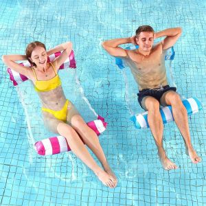 Kal-Lot De 4 Matelas Gonflables &Agrave; Eau, Hamac &Agrave; Eau, Avec Pompe &Agrave; Air, Matelas De Piscine, Matelas De Natation, 4 En 1, Lit De Flottaison Gonflable, Fauteuil, Matelas Pour Plage Et Piscine - Neuf