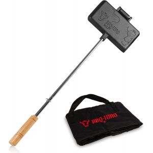 Ulteronixshop-BBQ-Toro Moule &agrave; Croque-Monsieur Avec Sac de Transport | Gaufrier en Fonte Pour Barbecue | Rectangulaire, Long Manche | D&eacute;j&agrave; Cuit | Pour Feu Ouvert - Neuf