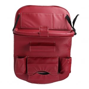 Sac De Rangement Multifonction Pour Siege Arriere De Voiture, Organiseur De Poche En Filet, Support De Table De Voyage (Vin Rouge) - Neuf