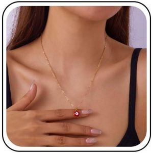 Kal-Collier Boho Oeil Maléfique Collier Pendentif Oeil Maléfique Or Collier Oeil Bleu Turc Collier Chaine Oeil Maléfique Chanceux Collier Protection Vintage - Neuf
