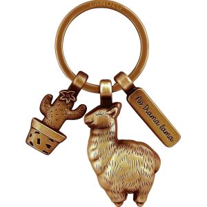 KAL-Porte-Clés Lama - En Forme De Lama - Avec Gravure « No Drama Lama » - Porte-Clés Porte-Bonheur - Mignon Kawaii - Pour Bff - Avec Figurine 3D - Cadeau Lama, Cuivre Vintage., S, Porte-Clés - Neuf
