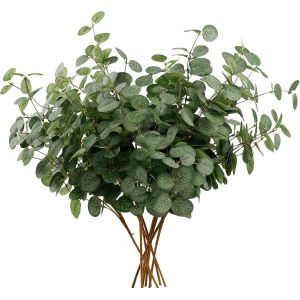 6 Bouquets de Plantes Artificielles Eucalyptus, Branches Eucalyptus Artificielle, Faux Vert Eucalyptus Feuilles Tiges pour Decoration Maison, Mariage Cuisine Composition Florale de Bureau - Neuf