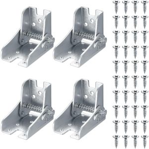 4 Pcs Charniere Pliante Autobloquante, Charni&egrave;res Pliantes, Charni&egrave;re Pliante &agrave; 90 Degr&eacute;s, Supports de Pieds de Table Pliables Extension, Charni&egrave;res de Pieds Pliables Pliants pour Pieds de Table Lit - Neuf