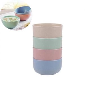 Lot De 4 Bols À Céréales Écologiques Jormftte - Cylindriques - Compatibles Lave-Vaisselle - Paille De Blé - Neuf