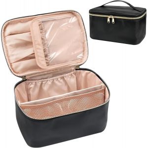 MAA-Trousse de Maquillage pour Femme, Pochette Maquillage Grande Trousse de Toilette Femme, Grande Trousse de Maquillage,Vanity Voyage, Étanche, avec Compartiment à Brosse - Neuf
