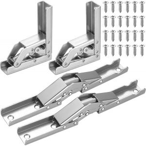 4 Pcs Charnières de Porte, Charnières étagère Pliables à 90 Degrés/180 Degrés, Charnières pour étagères Table Console Pliable, Charnières de Porte de Placard pour Table et Meubles - Neuf