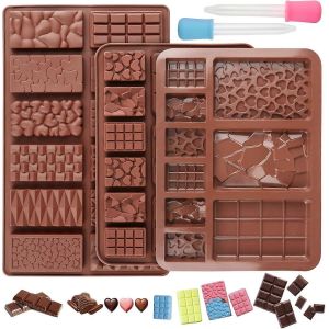 Moule à chocolat en silicone 3 pièces,moule en silicone chocolat,moule à chocolat en silicone,moules à chocolat,moule en silicone de cuisson DIY,pour chocolat,cho - Neuf