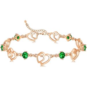 Bracelet Femme Jour De La Saint - Valentin Bracelet Argent Sterling 925 Coeur Or R&eacute;glable Charms Bijoux Cadeau Cadeau Femme Jour De La M&egrave;re Dipl&ocirc;me - Neuf