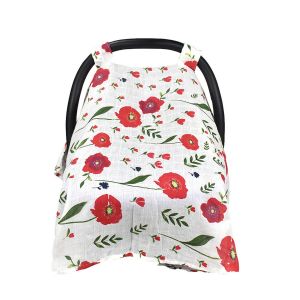 Housse De Si&egrave;ge Auto Et D'entretien, Imprim&eacute;e (Fleurs Rouges) - Neuf