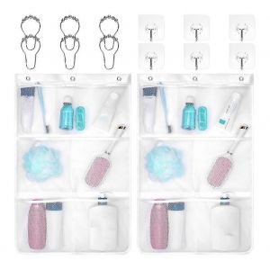 Caddys de douche en maille suspendus, organisateur de douche &agrave; s&eacute;chage rapide, 7 poches salle de bain organisateur sac fourre-tout pour bateau de croisi&egrave;re 2 pack - Neuf