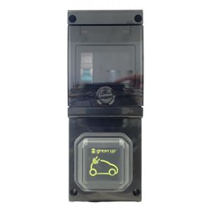 MEVRONISSHOP-Coffret de Recharge pour V&eacute;hicule &Eacute;lectrique avec Prise Green&iquest;Up Legrand Domestique NF et Disjoncteur Diff&eacute;rentiel 20A - IP44-11 x 28 x 9,5 cm - Neuf