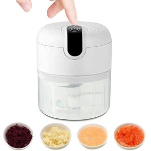 Mini Hachoir À Ail Électrique Portable - Rechargeable Par Usb, Fonctionnement À Un Bouton, Lames En Acier Inoxydable, Capacité De 250 Ml - Neuf