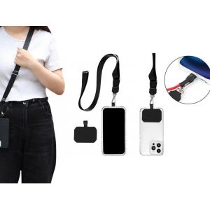 Lani&egrave;re Tour De Cou R&eacute;glable Pour T&eacute;l&eacute;phone Portable - Noir - Neuf