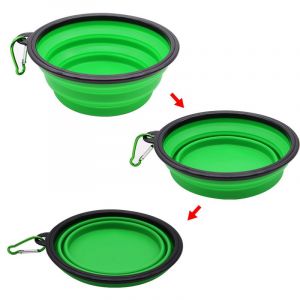 Un Bol Pliable Portable En Silicone Pour Animaux De Compagnie (Vert, Environ 13 X 13 X 5,2 Cm), Bol De Voyage Pour Chien Et Chat, Pliable En Silicone - Neuf