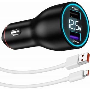 ONGI-Chargeur De Voiture Usb 120 W Et Câble Usb C Pour Xiaomi Redmi Note 13 Pro+ 12 11 5G,Hypercharge Adaptateur Et Câble Type C 1 M Turbo Charge Rapide Pour Xiaomi 13T Pro 12 - Neuf