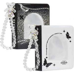 MAA-Kpop Lot de 2 porte-cartes photo de 8,6 cm - Mini album de cartes photo Kpop - 40 compartiments - Papillon noir et blanc (noir) - Neuf