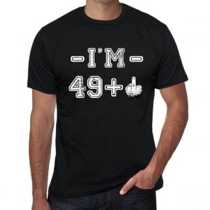 Homme Tee-Shirt 50 Ans Je Suis 49 + Un Majeur - 50 Years I'm 49 + A Middle Finger - 50 Ans T-Shirt Graphique Id&eacute;e Cadeau 50e Anniversaire Vintage Ann&eacute;e 1974 Nouveaut&eacute; - Neuf