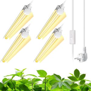 Asfasfq-T8 Led Horticole, 96w (4 X 24w), Lumière De Culture 2ft À Spectre Complet, Bande Lumineuse Led En Forme De V, Lumière Pour Plantes D'intérieur, Haute Ppfd, Jaune, Pack De 4 - Neuf