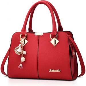 KALANKA-Sac a Main Femme Mode Sacs &agrave; Main Port&eacute;s Epaule El&eacute;gant Sacs &agrave; Bandouli&egrave;re PU Cuir Sac Cabas Pochette Sac Fourre Tout pour Shopper F&ecirc;te Quotidien Rouge - Neuf