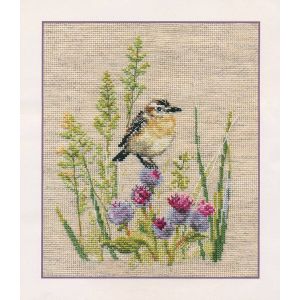 Kit Point De Croix Compt&eacute; "Petit Oiseau" 15x19 Cm - Neuf