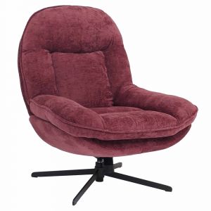 Fauteuil relax HWC-P32, fauteuil TV Suspension Nosag Fauteuil rembourr&eacute;, pivotant M&eacute;tal Tissu/textile Chenille (370 g/m&sup2;)baie - Neuf