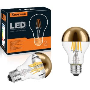 Kalanka-Ampoule Led Demi-Chrom&iquest;&iquest;E Dor&iquest;&iquest;E,6w E27 2700k Lumi&iquest;&iquest;Re Blanche Chaude Style Industriel Pour Suspensions Et Appliques Murales 2pcs - Neuf