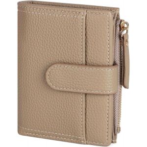 KALANKA-Portefeuille Femme Cuir, Porte Monnaie Femme Petit Portefeuilles et Porte-Cartes avec Fermeture éclair Poche à Monnaie, Gris - Neuf