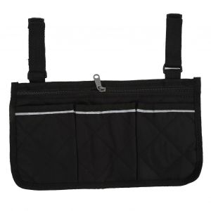 Sac de rangement suspendu sur le c&ocirc;t&eacute; d'un fauteuil roulant Sac de poche d'accoudoir multi-poche Accessoires d'accoudoir pour fauteuil roulant avec bandes r&eacute;fl&eacute;chissantes - Neuf