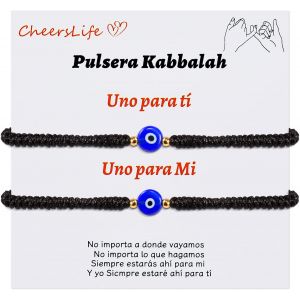 Kal-2 Pi&egrave;ces Bracelet Kabbalah Noeud Fil Bracelet Protection Mauvais ?Il Fil Rouge Bracelet Protection Bracelet Porte Bonheur Femme Bracelet Homme Bracelet Couple Amoureux Pour 2 Cadeau Couple - Neuf