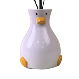 Vase De Canard En C&eacute;ramique Blanc,Ornement D&eacute;coratif De Dessin Anim&eacute; Cr&eacute;atif.Beige. - Neuf